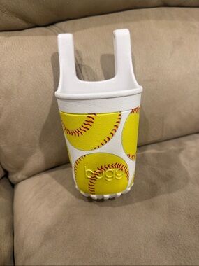 BOGG BAG White & Yellow Soft Tote with Softball Pattern